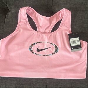 Nike Women's Floral Logo Pink Sports Bra, 2x